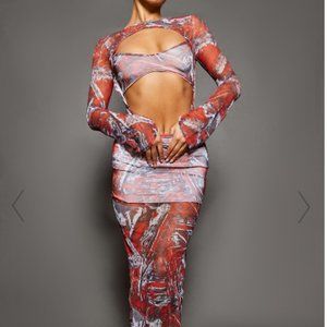 PrettyLittleThing Cut Out Midaxi Dress